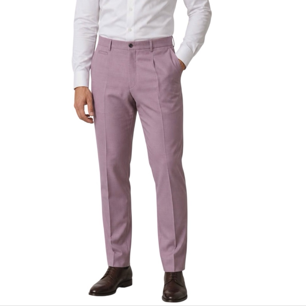 Hugo Boss Crosshatch Wool Blend Lightweight Trouser HGenius 222 Unhemmed Size 36